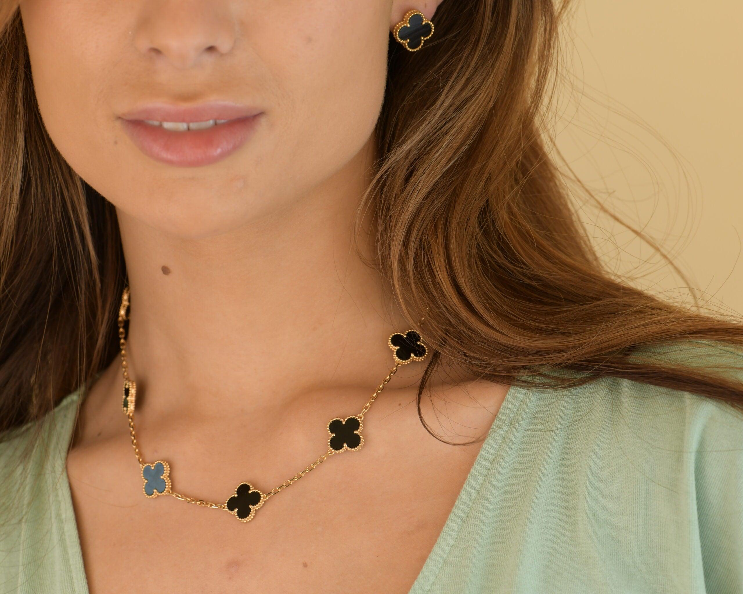 Van Cleef Alhambra necklace detail and scale reference