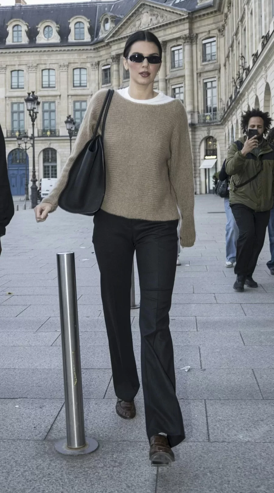 The Row Marlo with coat and denim