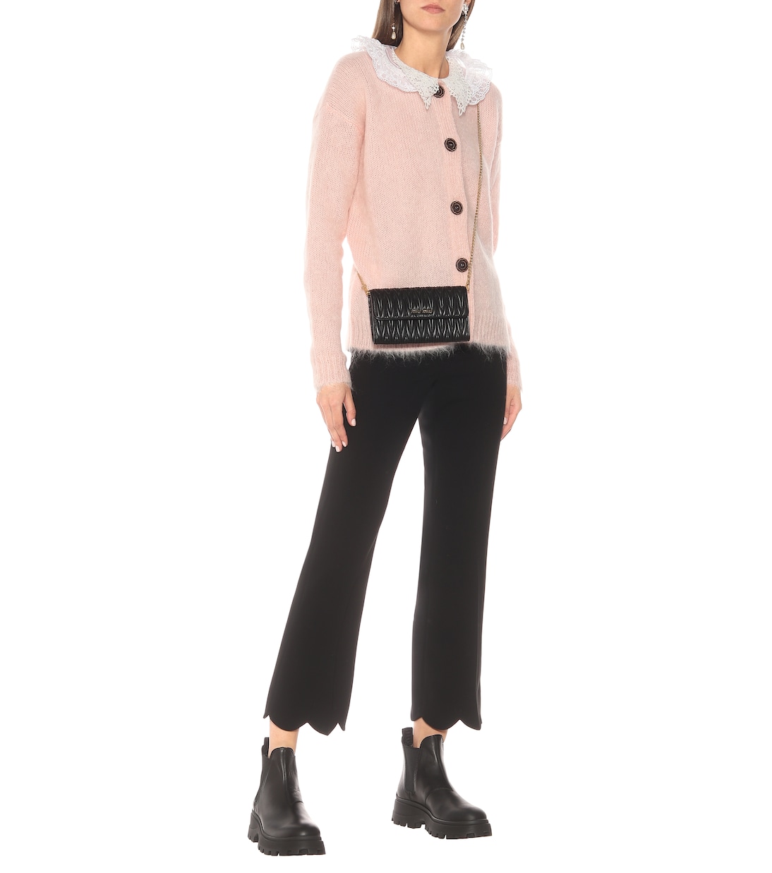 Miu Miu cardigan detail and scale reference