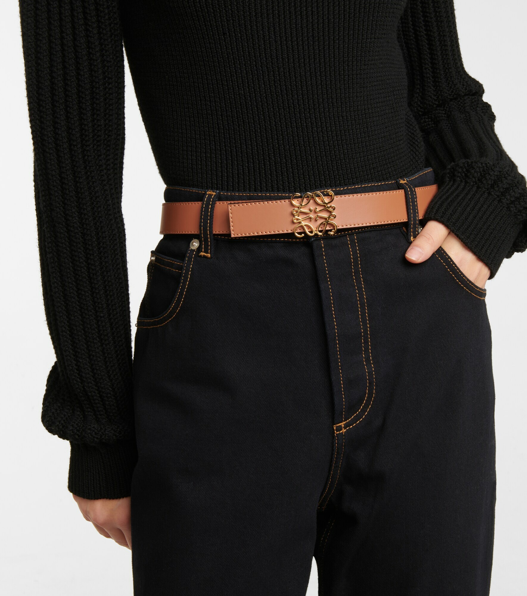 Loewe Anagram belt detail and scale reference