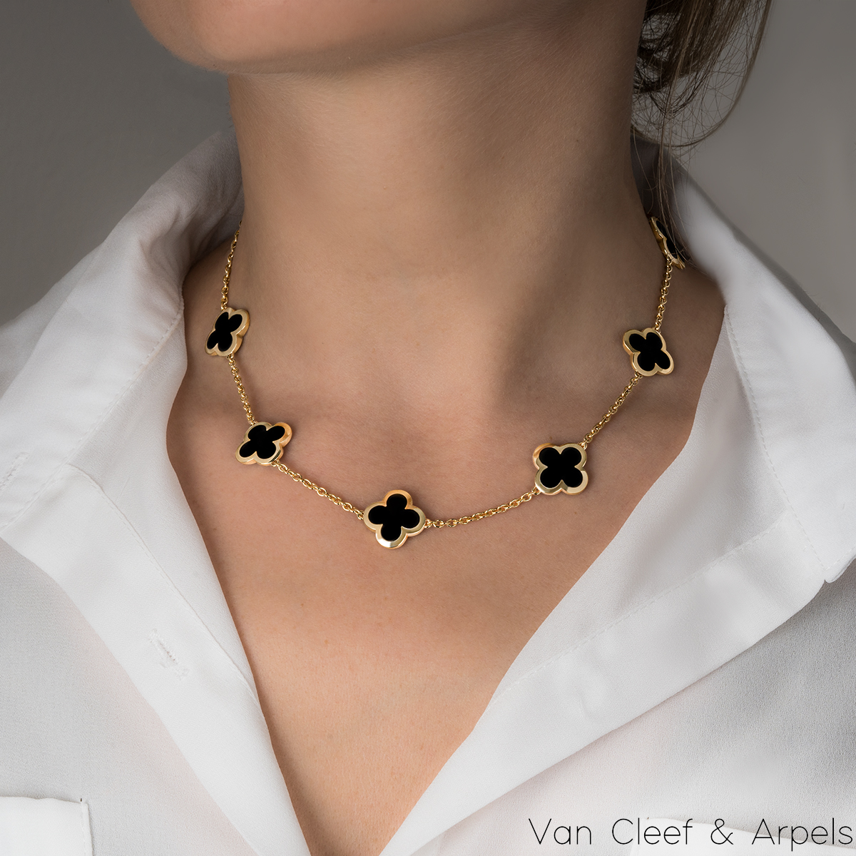 Van Cleef Alhambra necklace first outfit reference