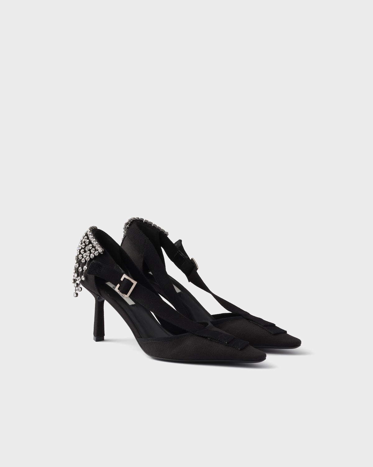 Prada canvas pumps with crystals product detail