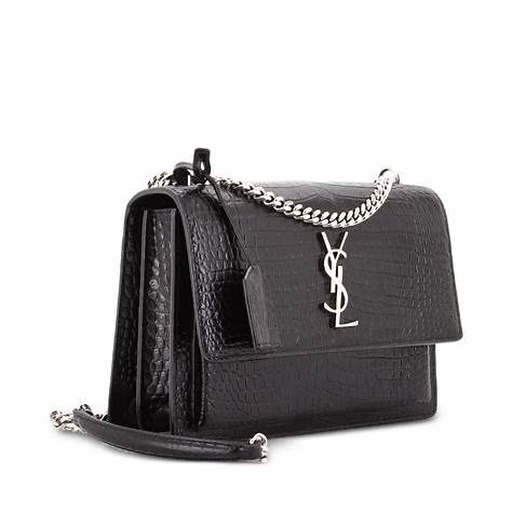 How to Style the Saint Laurent Sunset 22 in Crocodile-Embossed Leather product view