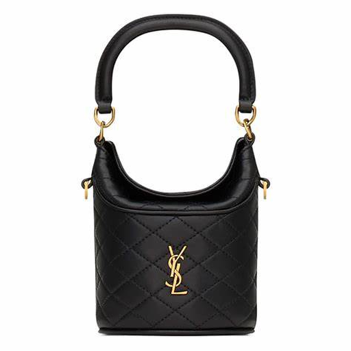 Saint Laurent Gaby Bucket bag in black quilted leather