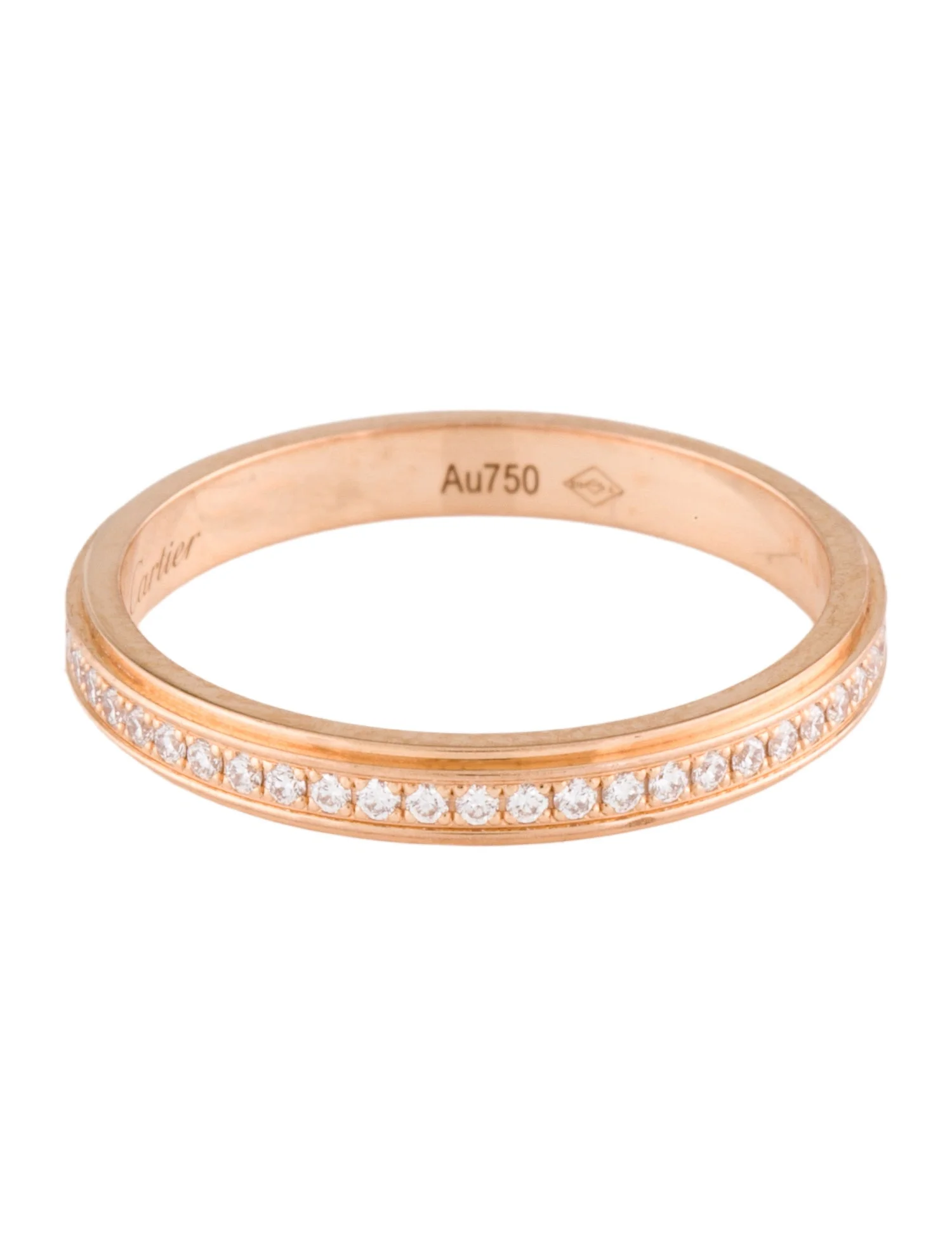 Real-life photo of Cartier d’Amour pavé wedding ring in rose gold