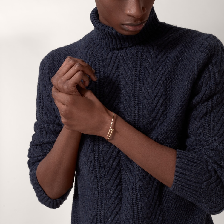 Cartier Juste un Clou bracelet styled on wrist close view