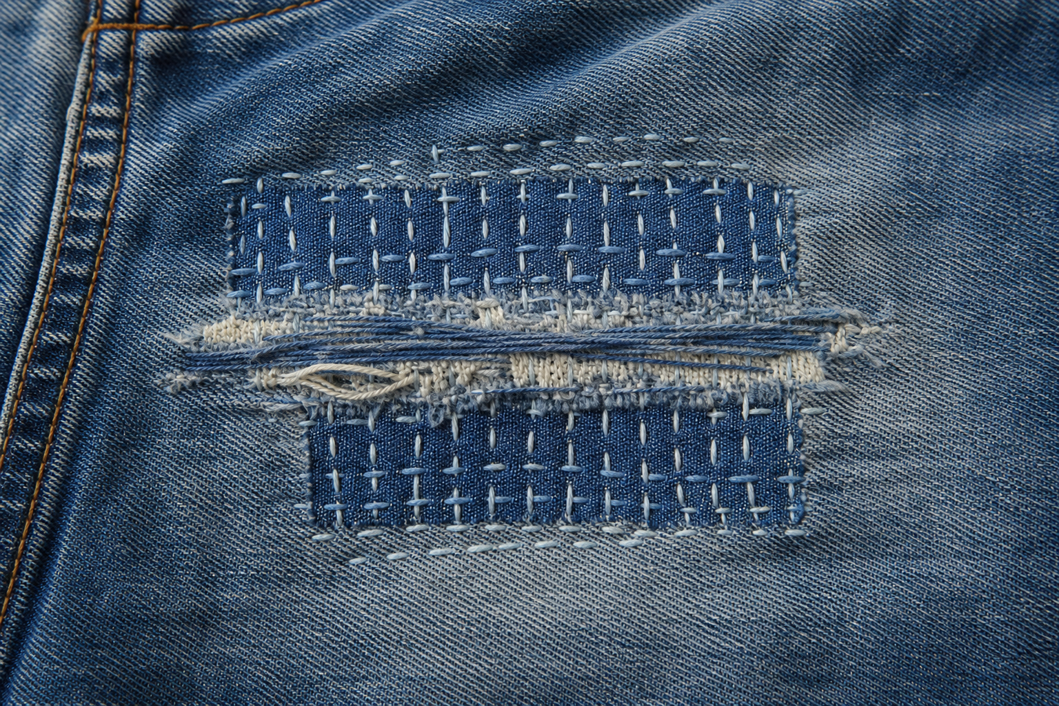 Use Visible Mending to Reinforce Worn Denim
