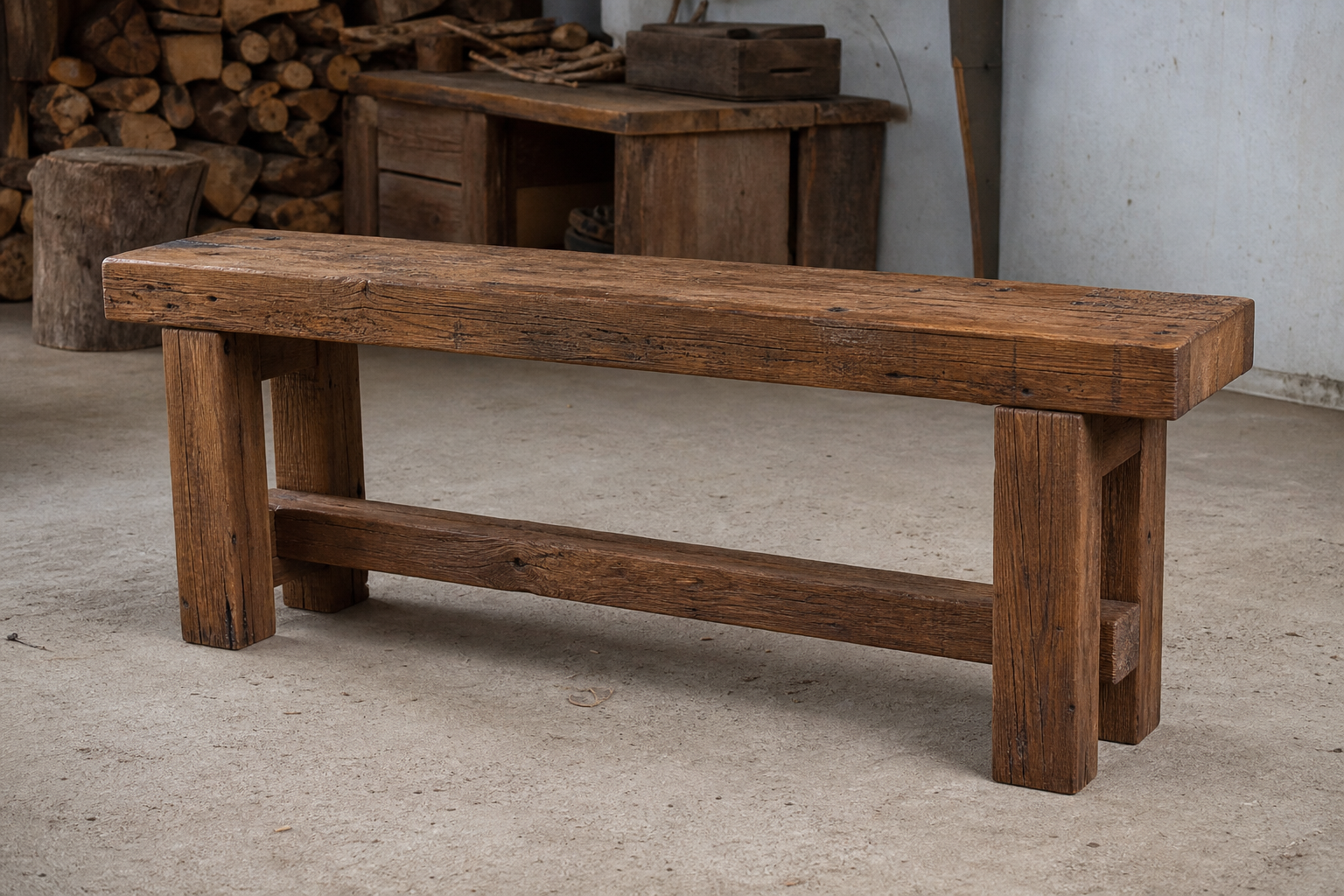 Reclaimed-Wood Bench