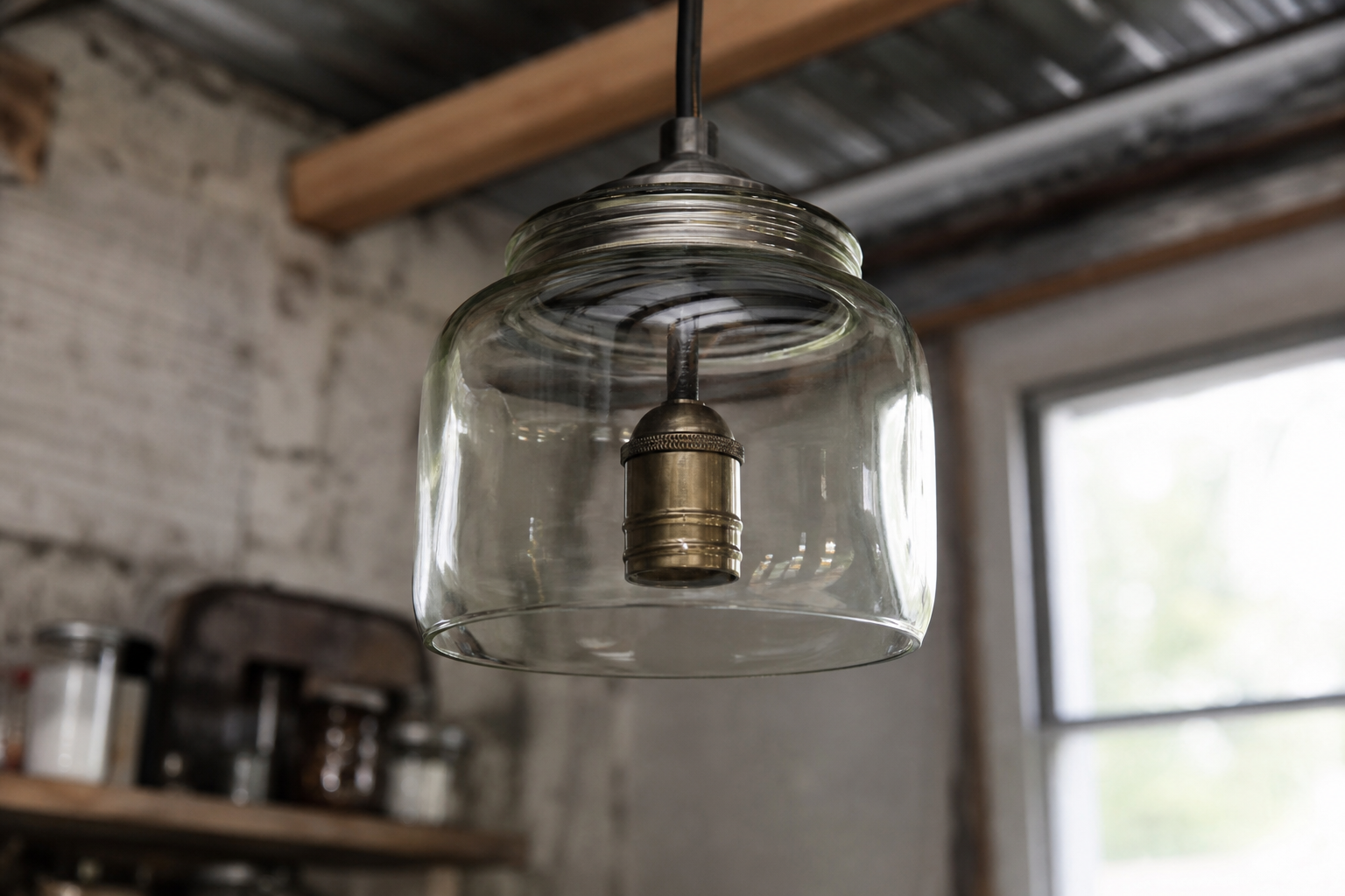 Glass-Jar Pendant Shade