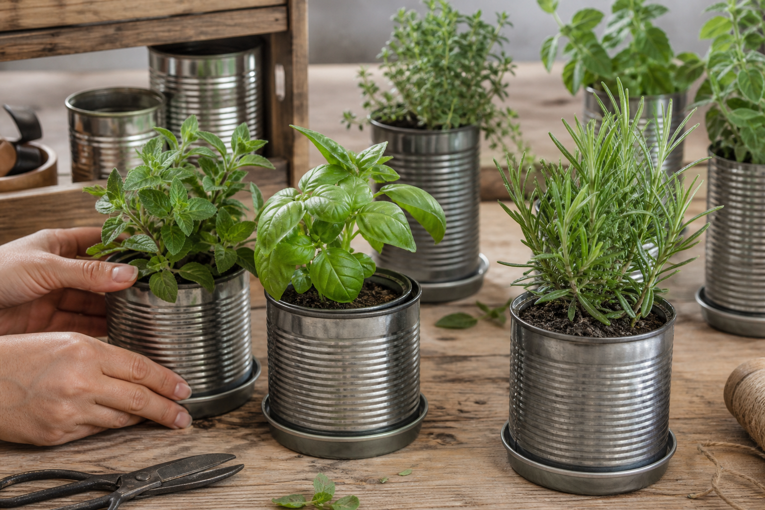 Tin-Can Herb Planters
