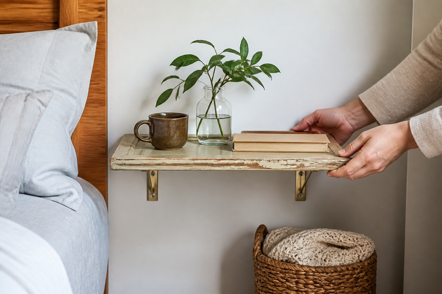 Cabinet-Door Bedside Shelf