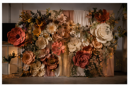 Layered Paper-Flower Welcome Backdrop