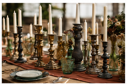Thrifted Candleholder Tablescape
