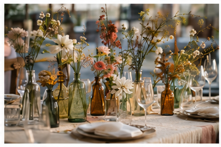Bud-Vase Centerpieces With Seasonal Stems