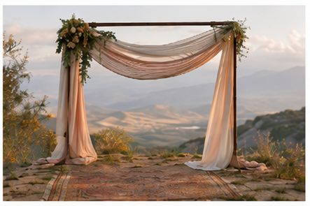 Reusable Ceremony Frame With Fabric Draping