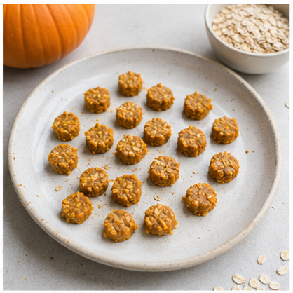 Plain Pumpkin-and-Oat Mini Bites for Dogs