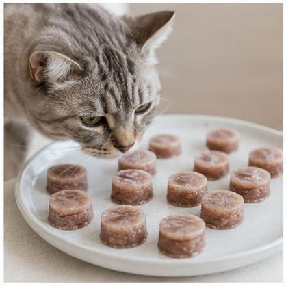 Frozen Cat Treat Dots From Complete Wet Food