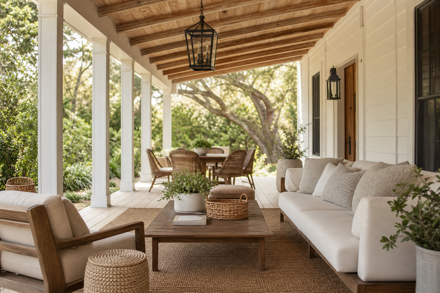 Outdoor Rooms Extend the Farmhouse Mood