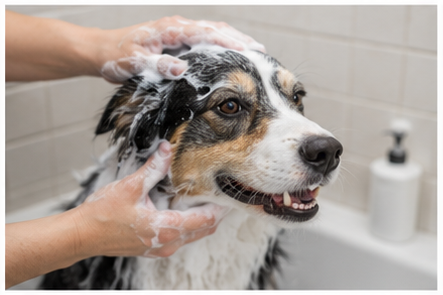 Dilute and Apply Pet Shampoo as Directed