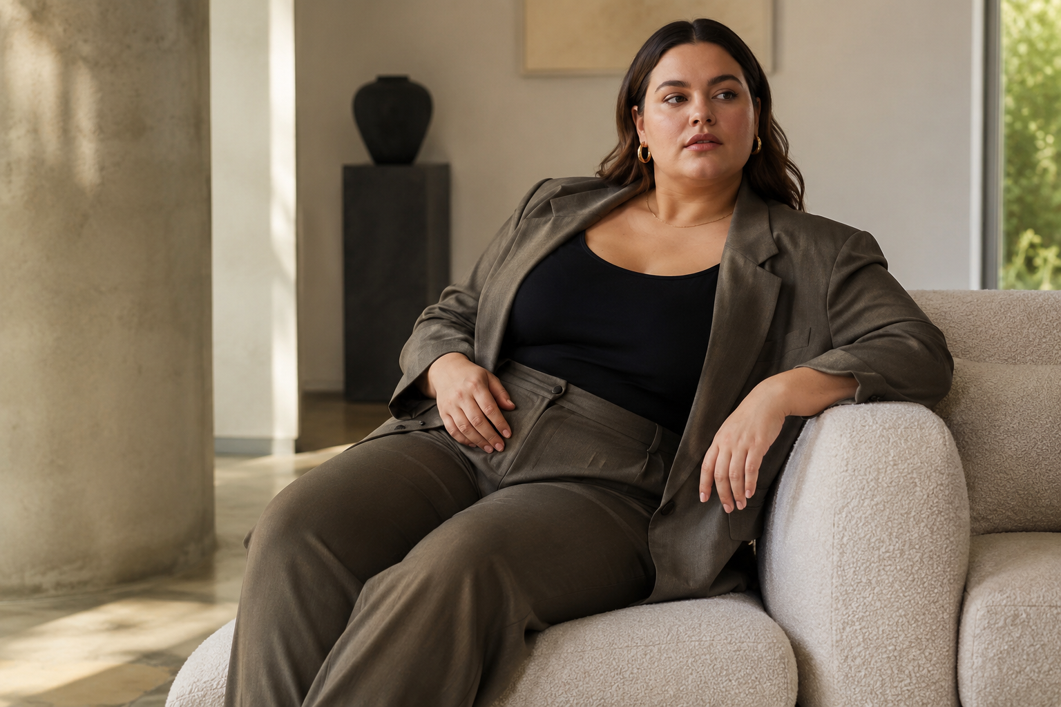 A Relaxed Suit Over a Sleek Base