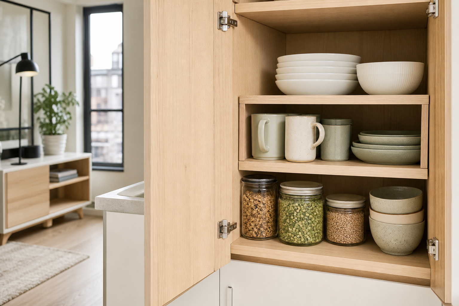Add a Second Shelf Inside Cabinets