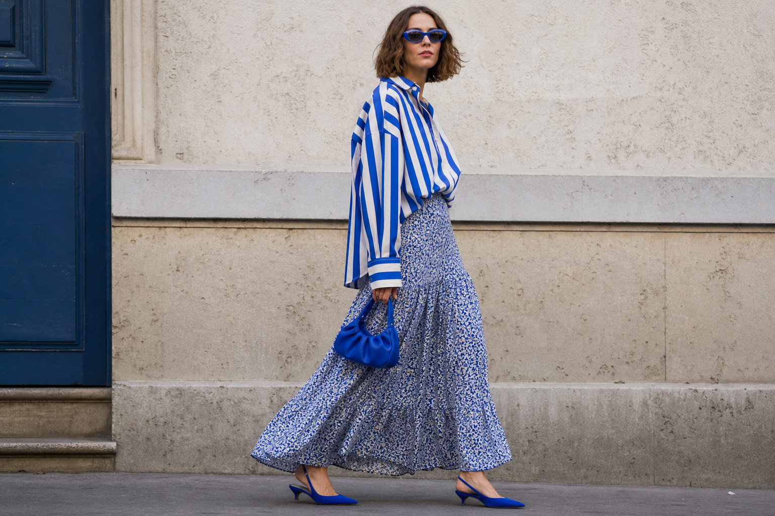 Confident Pattern Clash With One Connecting Color