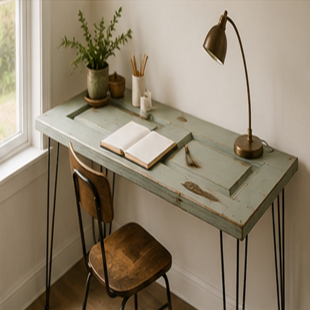 Transform a Door Into a Slim Desk