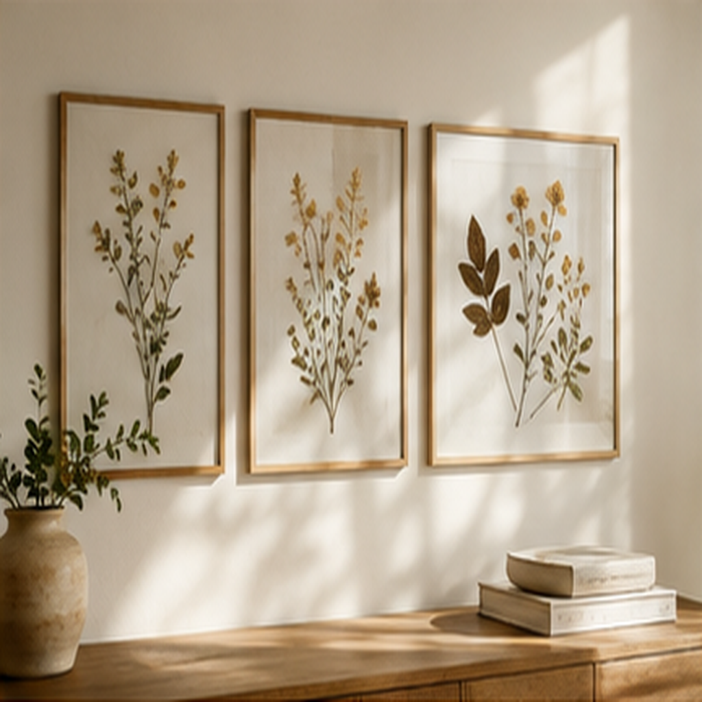 Frame Pressed Botanicals in a Grid